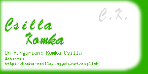 csilla komka business card